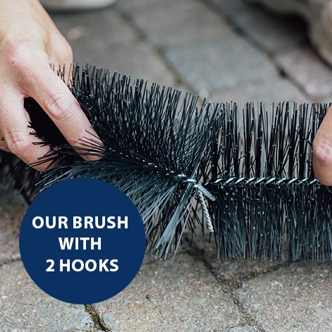 gutterguard brush with 2 hooks